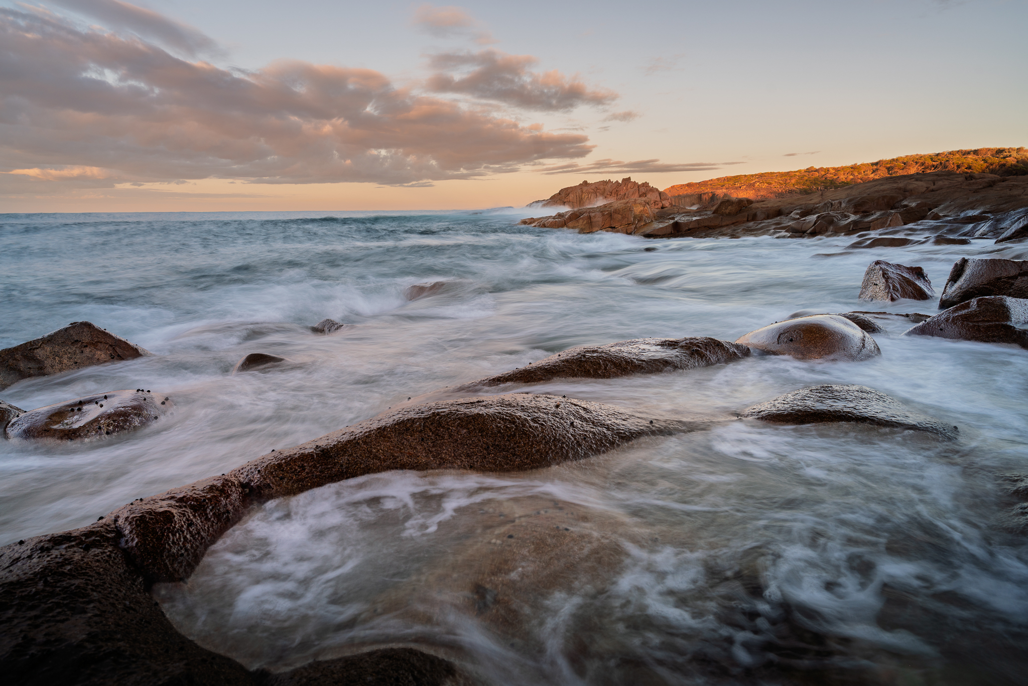 Coastal landscape photographed during golden light at a Crafted Image Academy photography workshop - The Art of Seeing Workshops